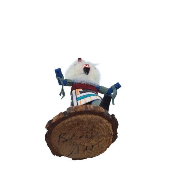 Kachina Handmade Doll Signed 7 Inch Bear AM Native American Indian Art Wood - Picture 7 of 10